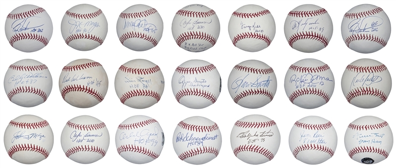 Hall Of Fame Hitters Single-Signed Baseballs Lot Of 21 (PSA/DNA PreCert)